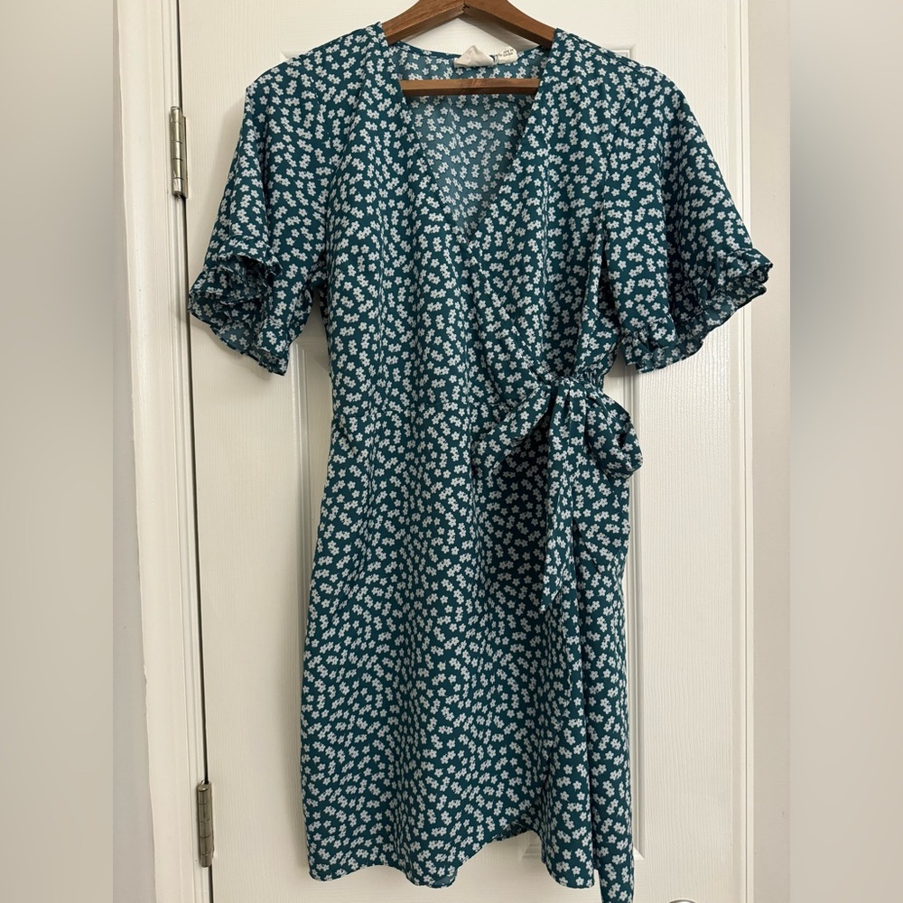 Day After Day Green Midi Floral Wrap Dress - XL